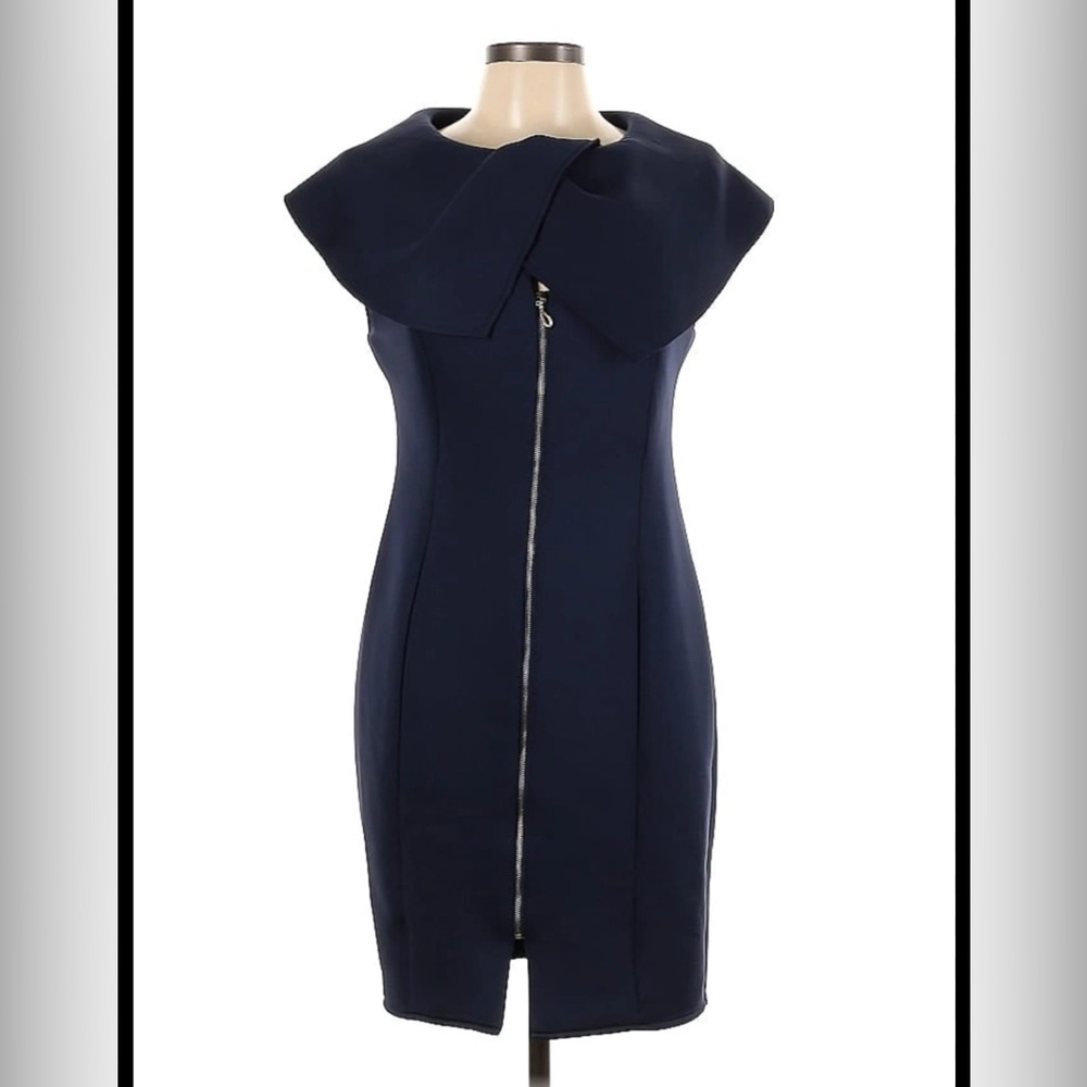 Gracia Black Mini Dress with Statement Collar